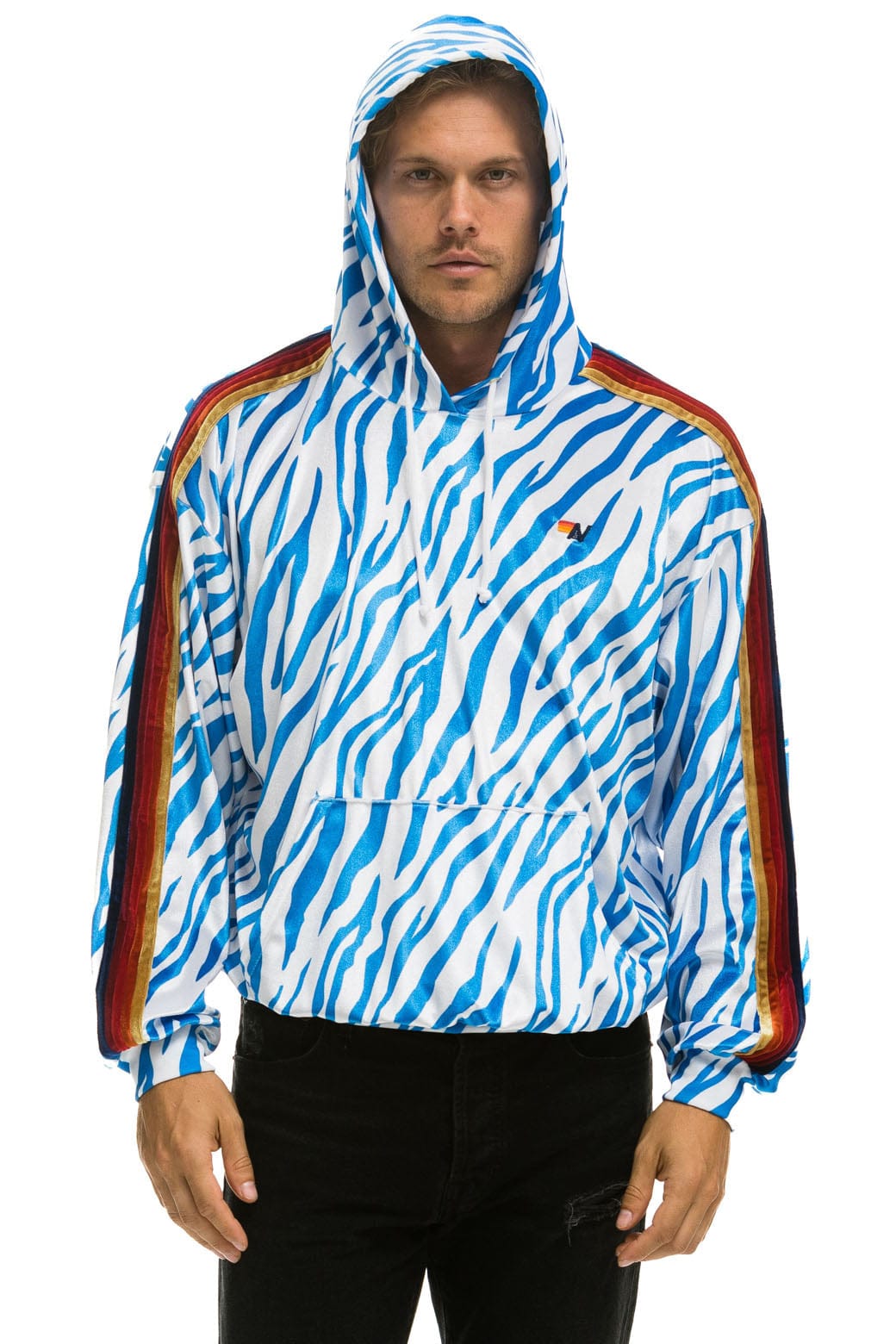 Classic CLASSIC VELVET RELAXED PULLOVER HOODIE - BLUE TIGER