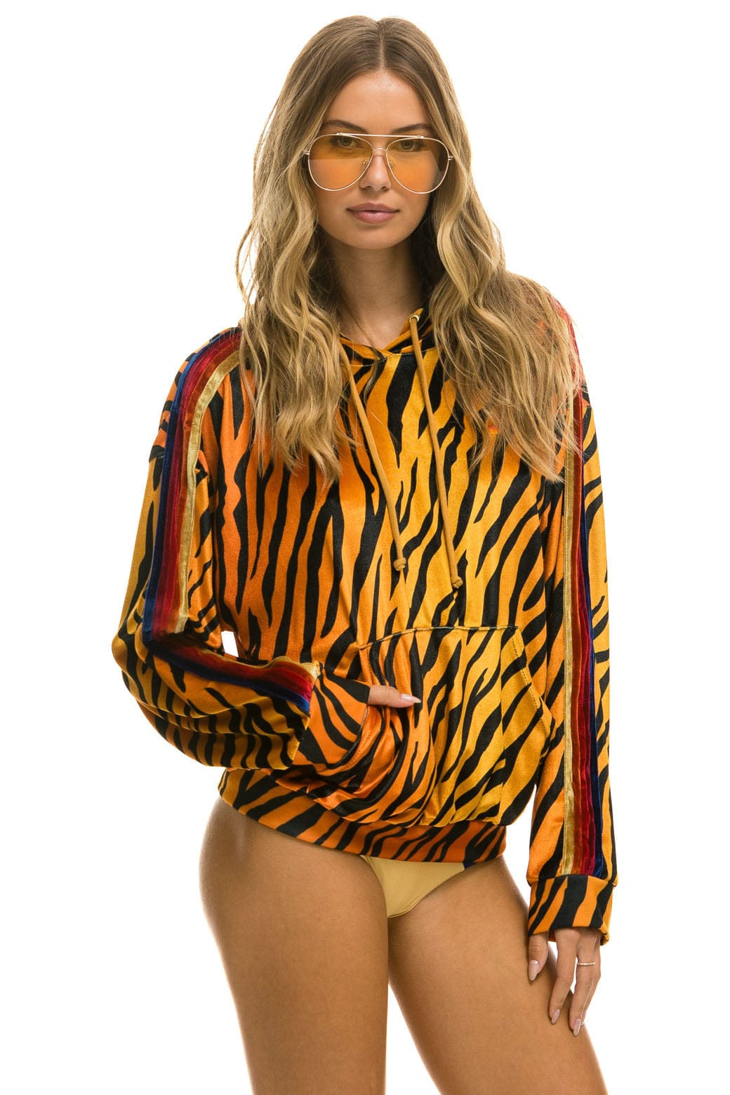 Classic CLASSIC VELVET RELAXED PULLOVER HOODIE - TIGER