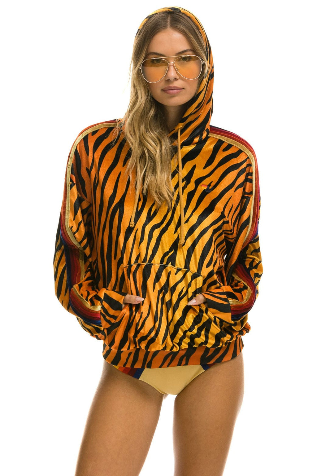 Classic CLASSIC VELVET RELAXED PULLOVER HOODIE - TIGER
