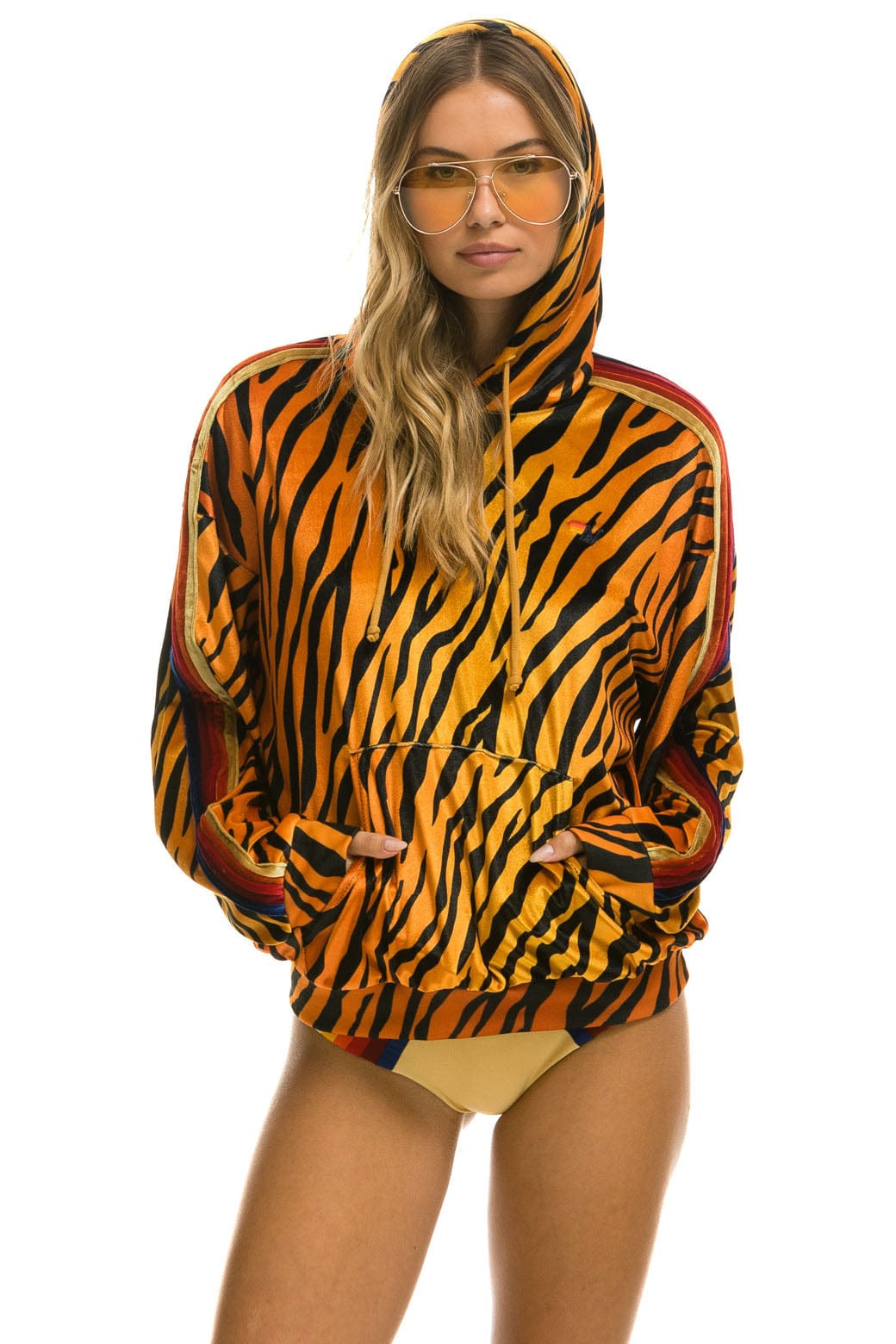 Classic CLASSIC VELVET RELAXED PULLOVER HOODIE - TIGER