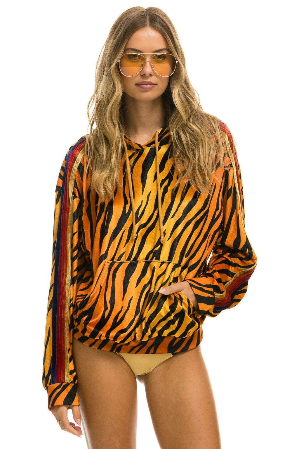 Classic CLASSIC VELVET RELAXED PULLOVER HOODIE - TIGER