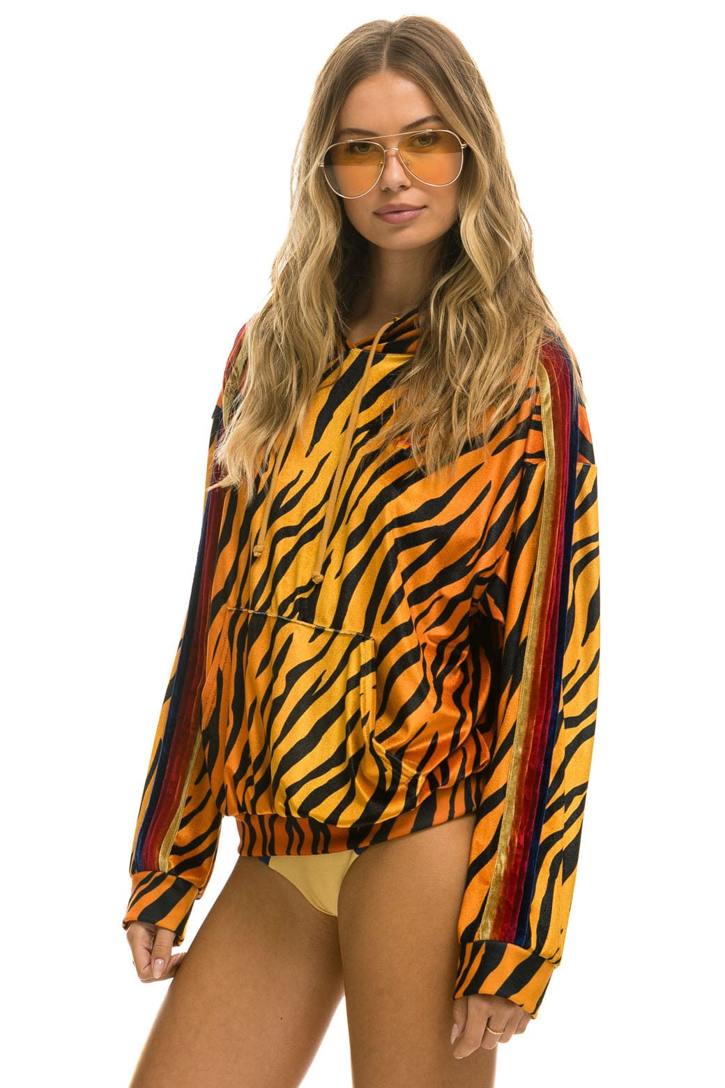 Classic CLASSIC VELVET RELAXED PULLOVER HOODIE - TIGER