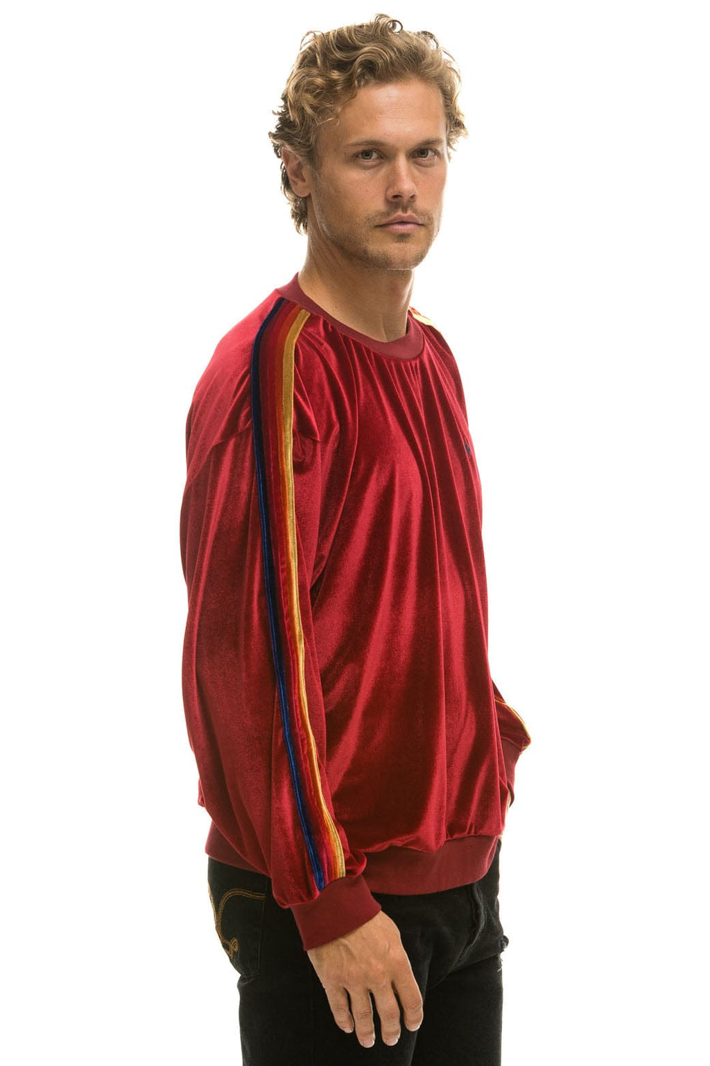 Classic CLASSIC VELVET RELAXED SWEATSHIRT - RED