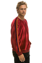 Classic CLASSIC VELVET RELAXED SWEATSHIRT - RED