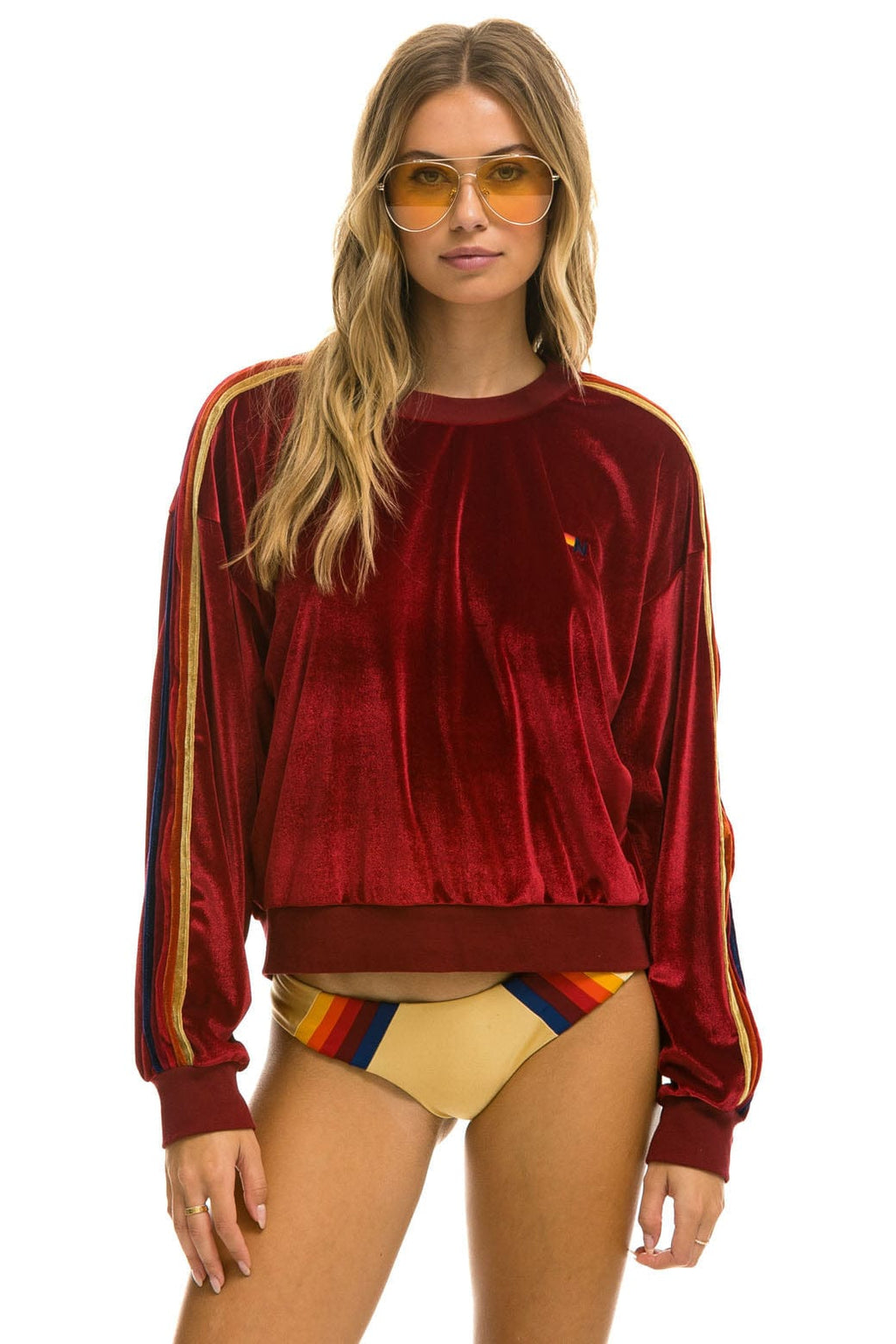 Classic CLASSIC VELVET RELAXED SWEATSHIRT - RED