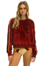Classic CLASSIC VELVET RELAXED SWEATSHIRT - RED