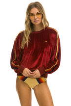 Classic CLASSIC VELVET RELAXED SWEATSHIRT - RED