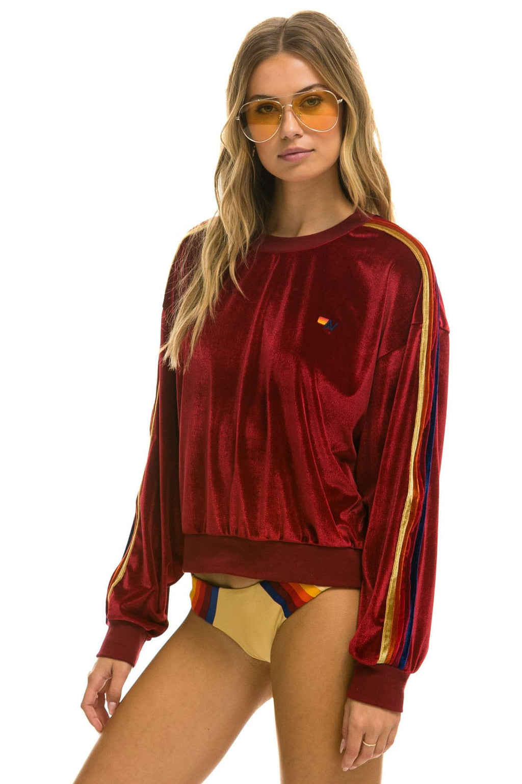 Classic CLASSIC VELVET RELAXED SWEATSHIRT - RED
