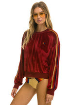 Classic CLASSIC VELVET RELAXED SWEATSHIRT - RED