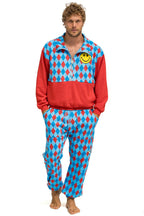 Classic DIAMOND REPEAT SMILEY 2 EMBROIDERY SWEATPANTS - SKY