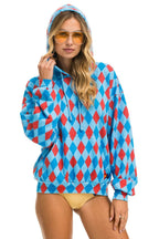 Classic DIAMOND REPEAT SMILEY RELAXED PULLOVER HOODIE - SKY