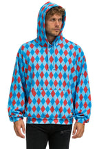 Classic DIAMOND REPEAT SMILEY RELAXED PULLOVER HOODIE - SKY