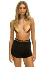 Classic LOGO STRIPE WOMENS LOUNGER SHORTS - BLACK