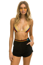 Classic LOGO STRIPE WOMENS LOUNGER SHORTS - BLACK