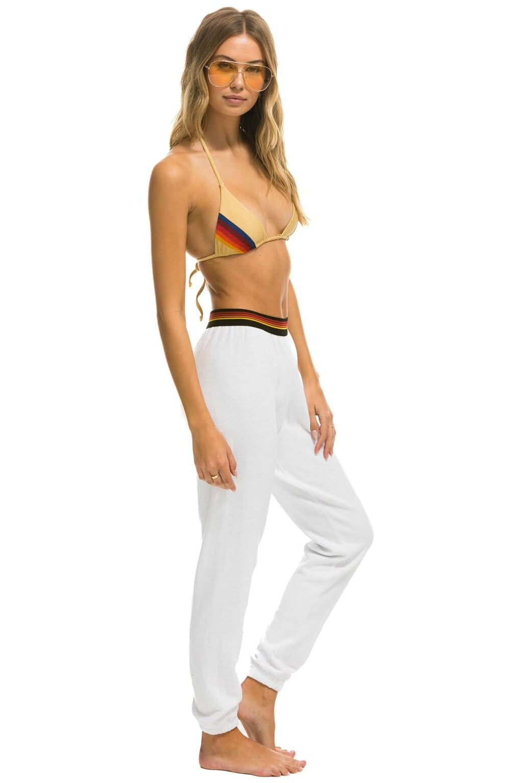 Classic LOGO STRIPE SWEATPANTS - WHITE