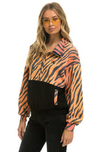 Classic FLEECE UNISEX HALF ZIP COLOR BLOCK JACKET - TIGER