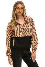 Classic FLEECE UNISEX HALF ZIP COLOR BLOCK JACKET - TIGER