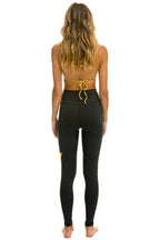 Classic FULL LENGTH HI-RISE BOLT LEGGINGS - CHARCOAL GOLD
