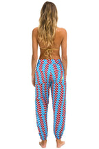 Classic GEO ZIG BOLT EMBROIDERY CARGO SWEATPANTS - BLUE RED