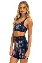 Classic HAND DYED 6 INCH HI-RISE BIKER SHORT - TIE DYE MULTI