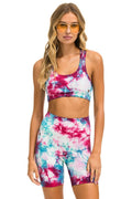Classic HAND DYED 6 INCH HI-RISE BIKER SHORT - TIE DYE TURQUOISE