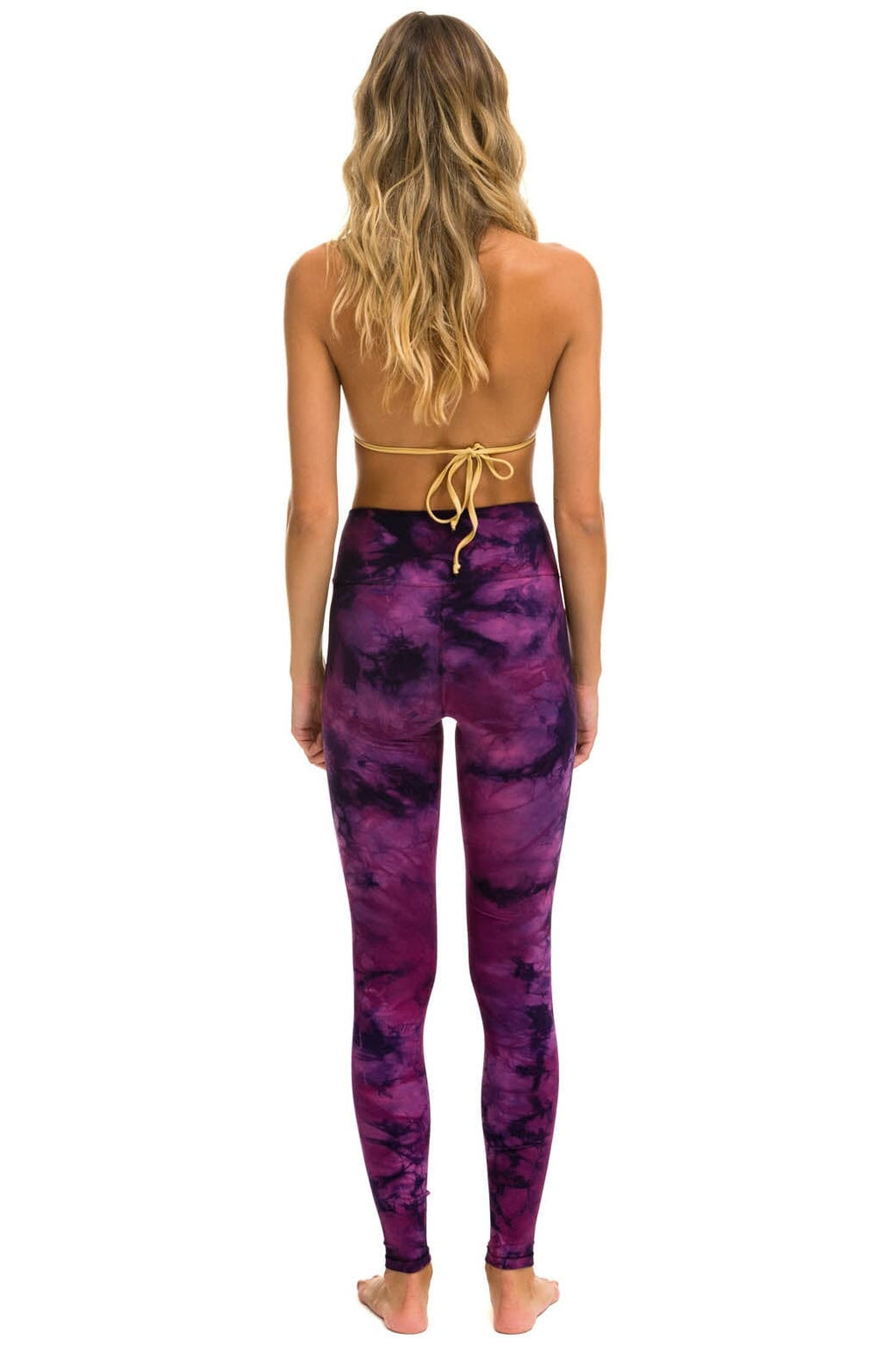 Classic HAND DYED FULL LENGTH HI-RISE LEGGINGS - TIE DYE CRYSTAL ROSE