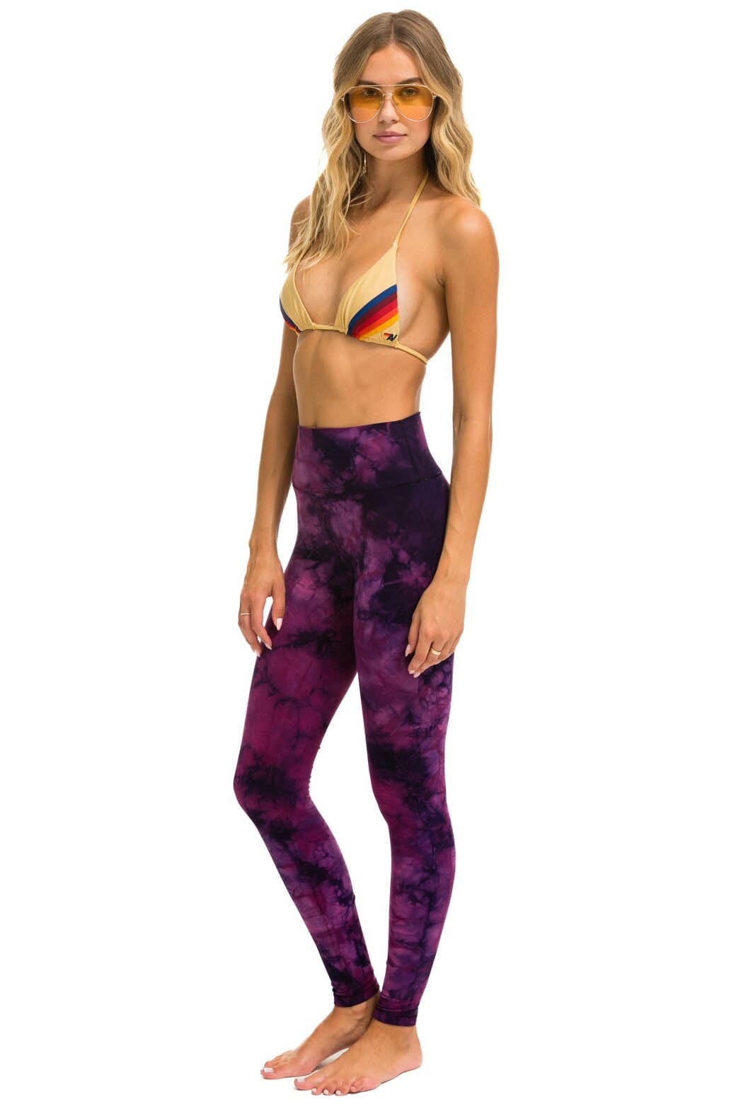 Classic HAND DYED FULL LENGTH HI-RISE LEGGINGS - TIE DYE CRYSTAL ROSE