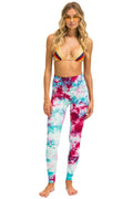 Classic HAND DYED FULL LENGTH HI-RISE LEGGINGS - TIE DYE TURQUOISE