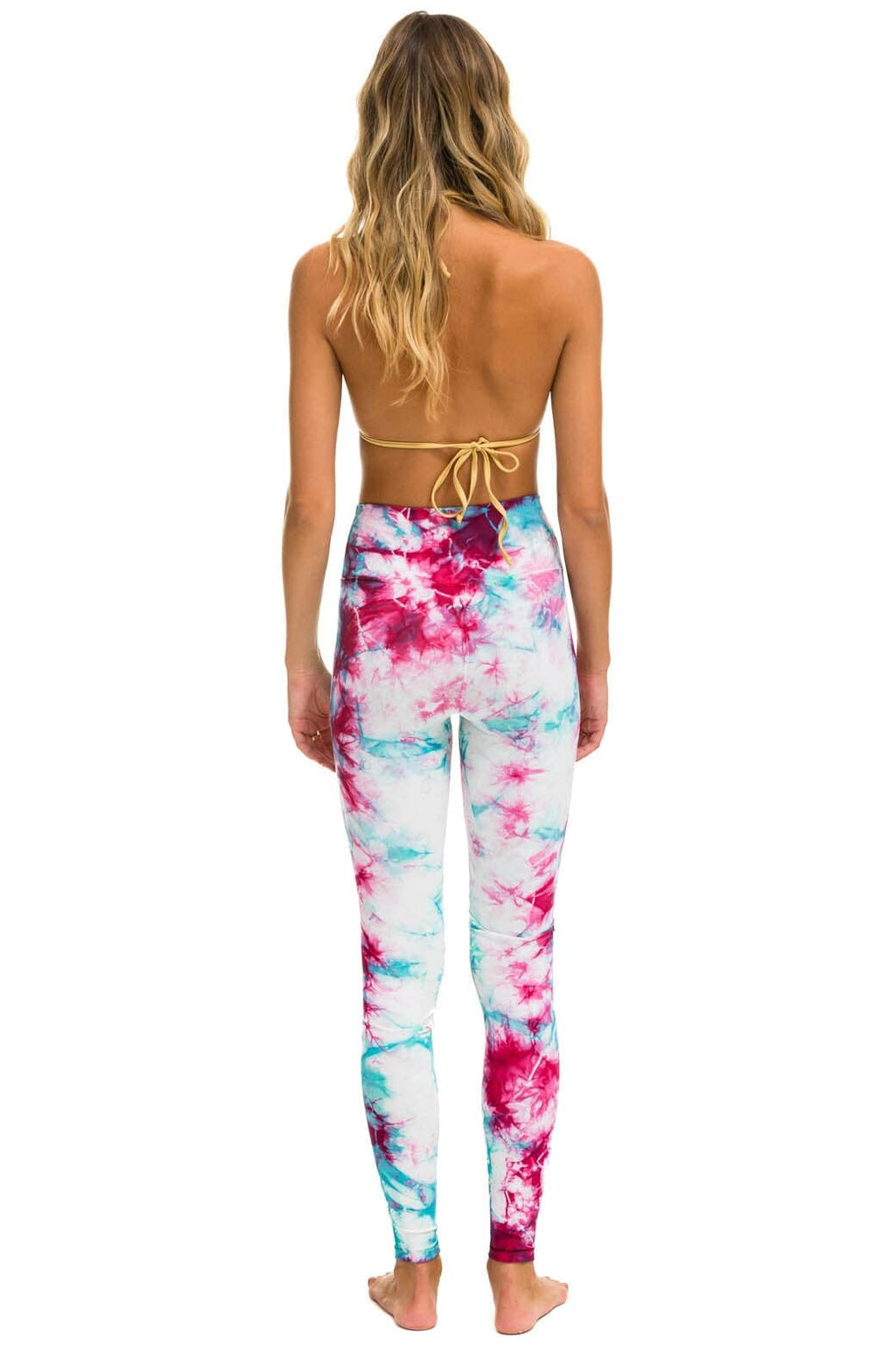 Classic HAND DYED FULL LENGTH HI-RISE LEGGINGS - TIE DYE TURQUOISE