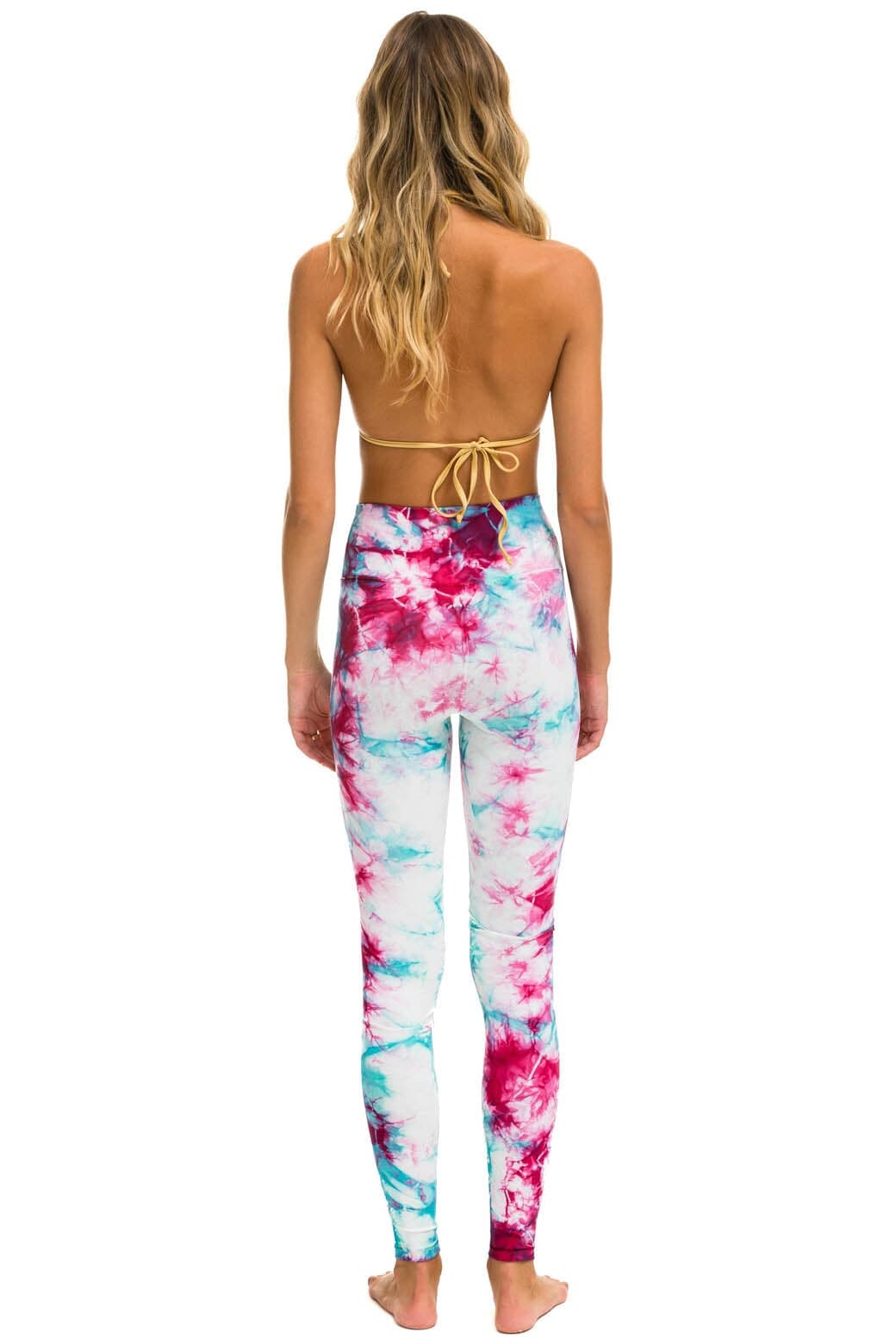 Classic HAND DYED FULL LENGTH HI-RISE LEGGINGS - TIE DYE TURQUOISE