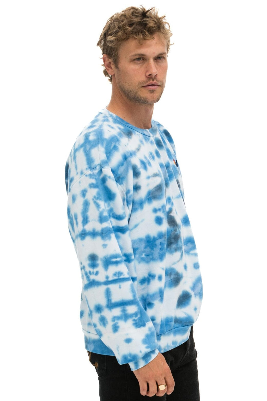 Classic HAND DYED RELAXED CREW SWEATSHIRT - TIE DYE BLUE