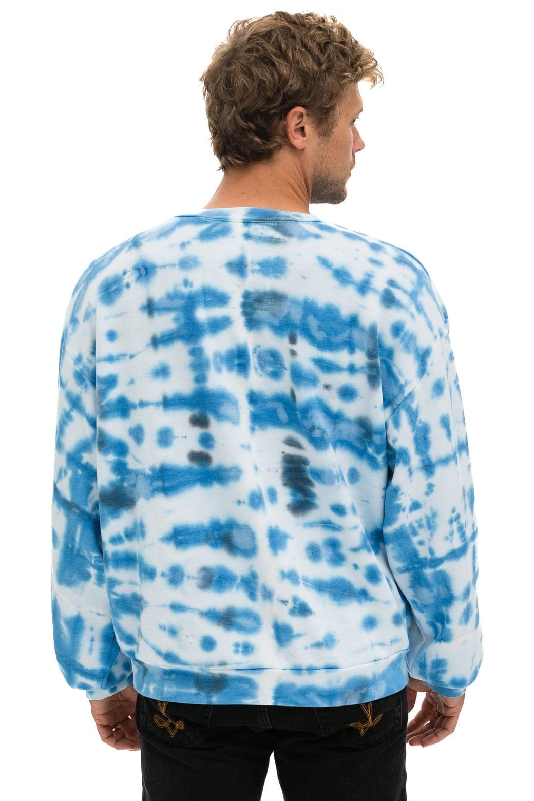 Classic HAND DYED RELAXED CREW SWEATSHIRT - TIE DYE BLUE