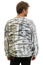 Classic HAND DYED RELAXED CREW SWEATSHIRT - TIE DYE GREY OLIVE