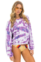 Classic HAND DYED RELAXED CREW SWEATSHIRT - TIE DYE MAGENTA