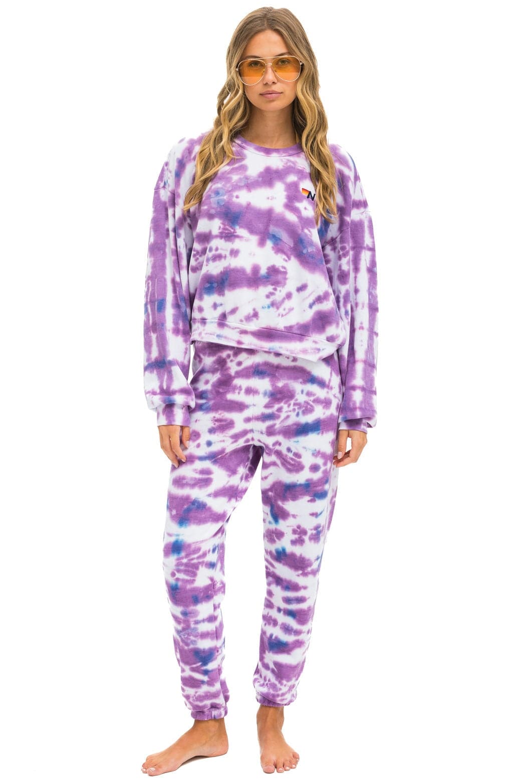 Classic HAND DYED RELAXED CREW SWEATSHIRT - TIE DYE MAGENTA