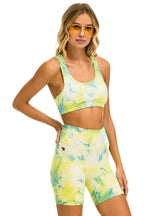 Classic HAND DYED SPORTS BRA - TIE DYE NEON YELLOW