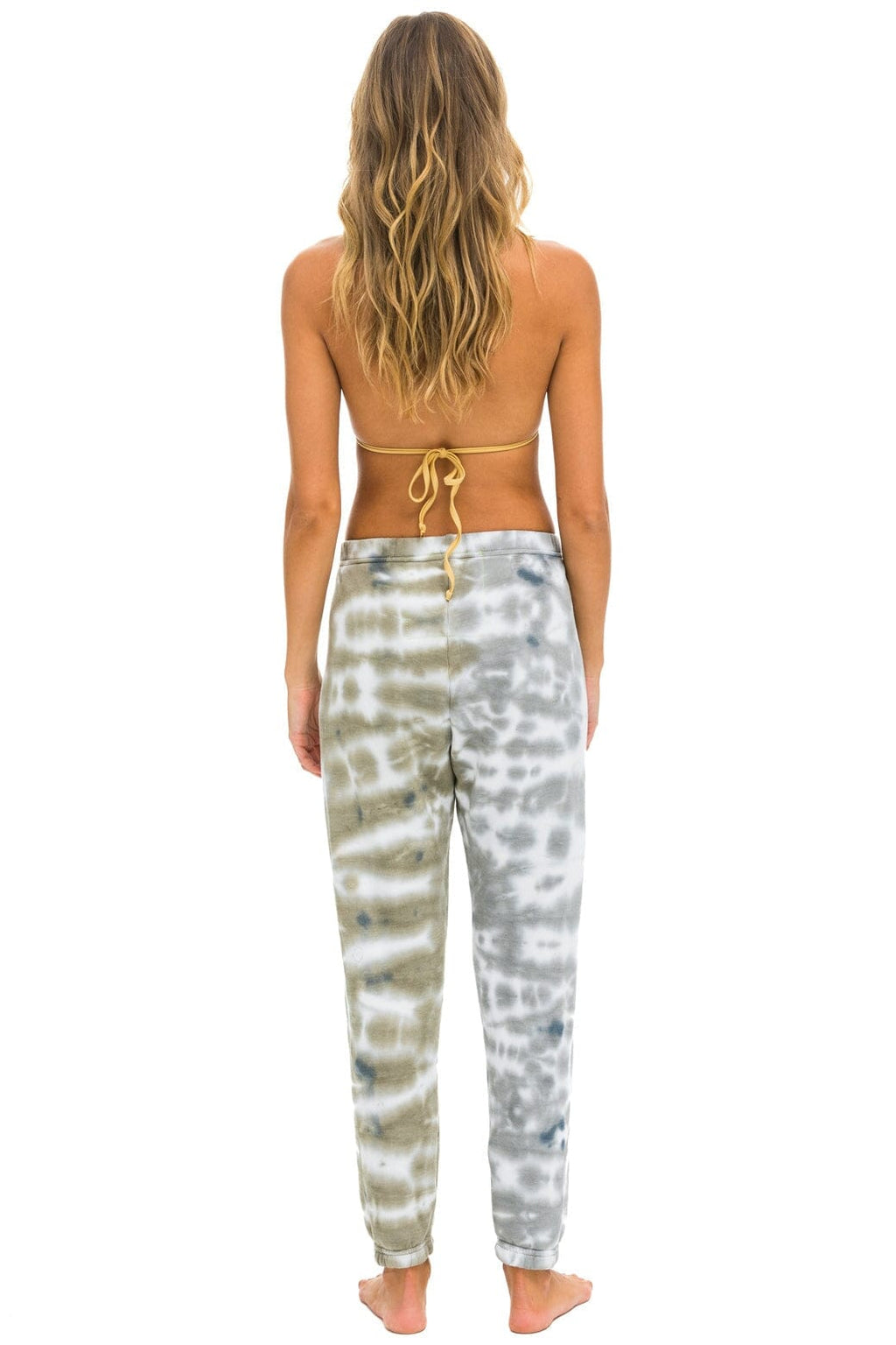 Classic HAND DYED SWEATPANTS - TIE DYE GREY OLIVE