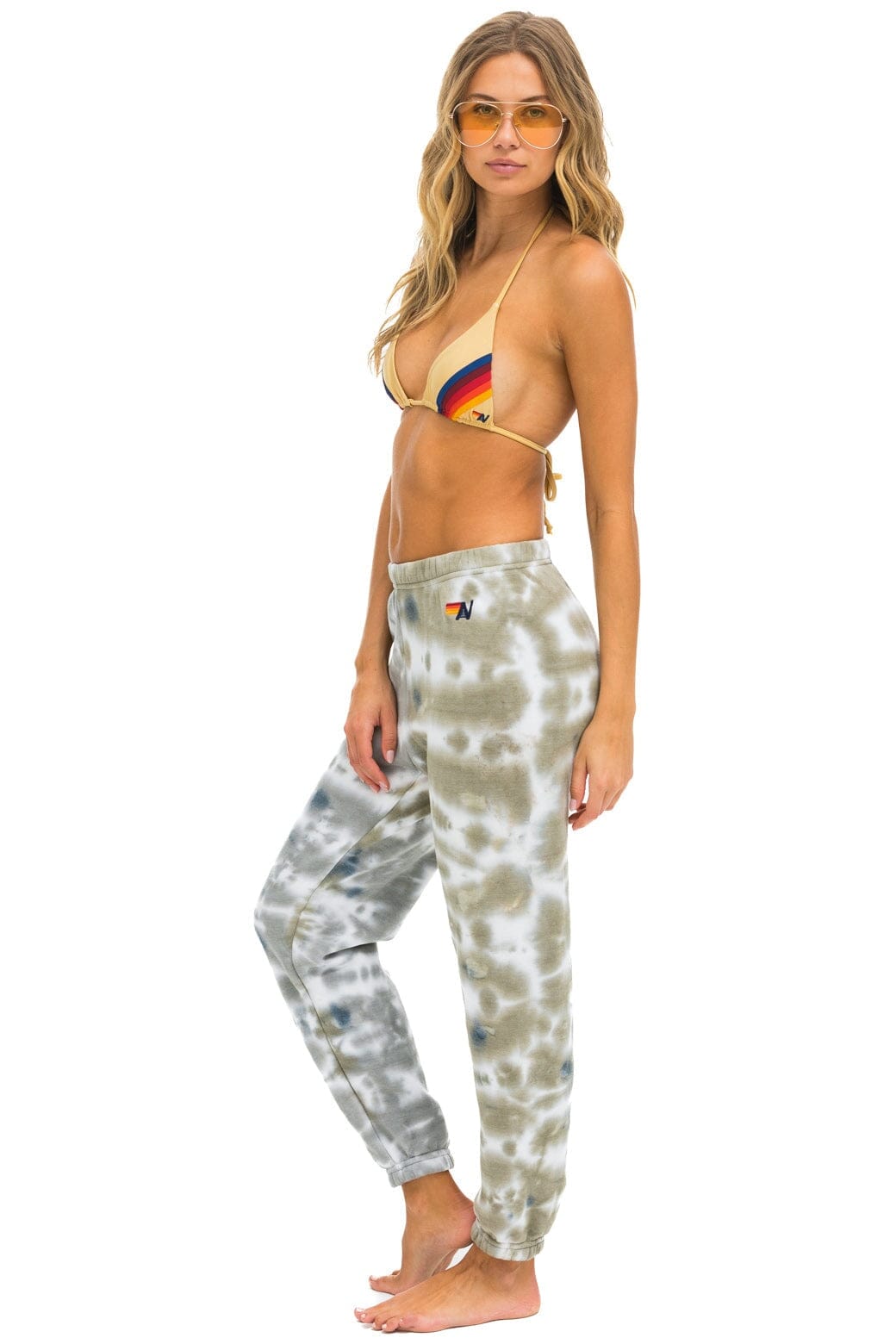 Classic HAND DYED SWEATPANTS - TIE DYE GREY OLIVE
