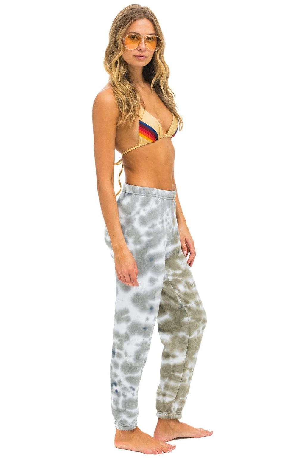 Classic HAND DYED SWEATPANTS - TIE DYE GREY OLIVE