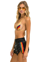Classic HIGH RISE 5 STRIPE NYLON JOGGER SHORT - BLACK