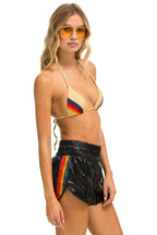 Classic HIGH RISE 5 STRIPE NYLON JOGGER SHORT - BLACK