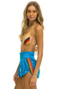 Classic HIGH RISE 5 STRIPE NYLON JOGGER SHORT - BLUE CINA