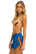 Classic HIGH RISE 5 STRIPE NYLON JOGGER SHORT - SNORKEL BLUE