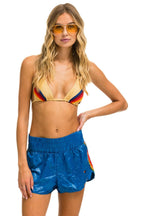 Classic HIGH RISE 5 STRIPE NYLON JOGGER SHORT - SNORKEL BLUE