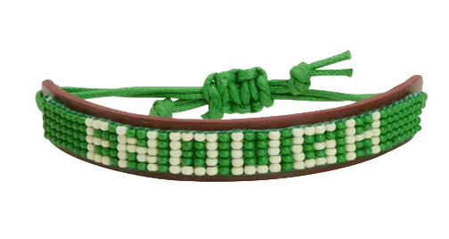 Classic Aviator Nation X ENOUGH Beaded Leather Bracelet