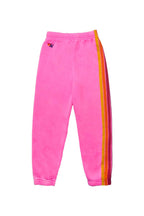 Classic KIDS 5 STRIPE SWEATPANTS - NEON PINK