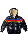 Classic KIDS 5 STRIPE TREKKER JACKET - GLOSSY BLACK