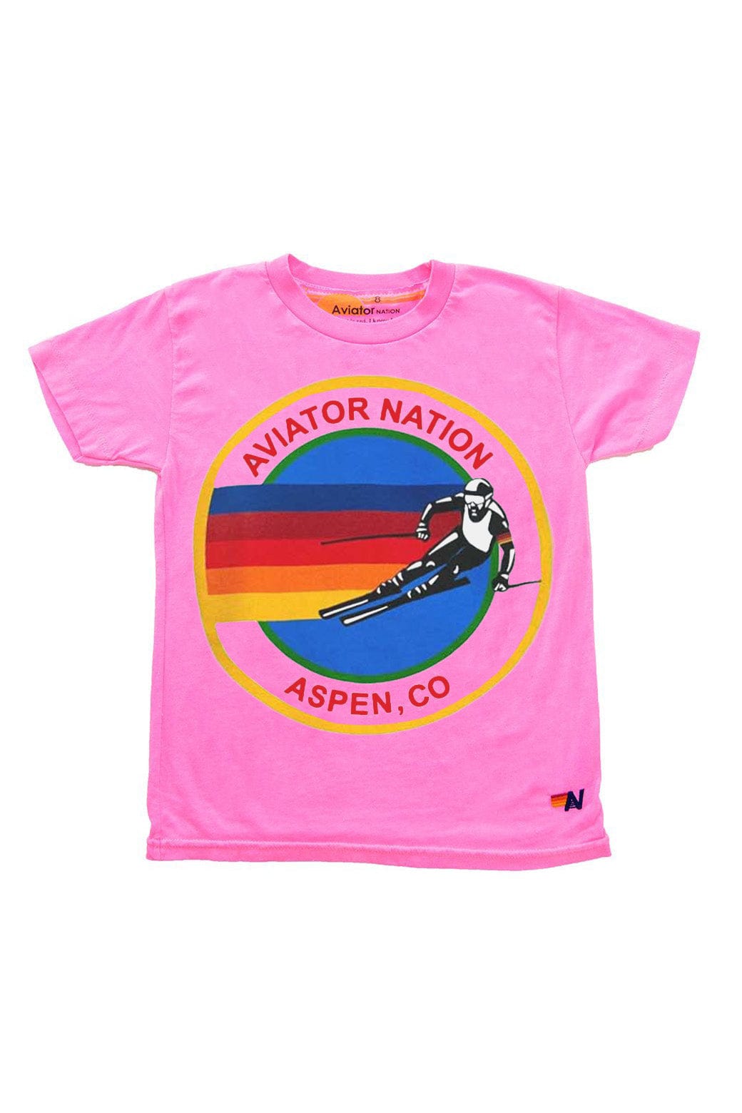 Classic KIDS AVIATOR NATION ASPEN TEE - NEON PINK
