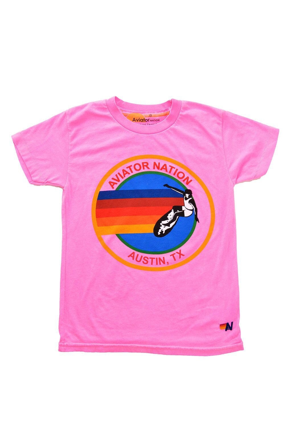 Classic KIDS AVIATOR NATION AUSTIN TEE - NEON PINK