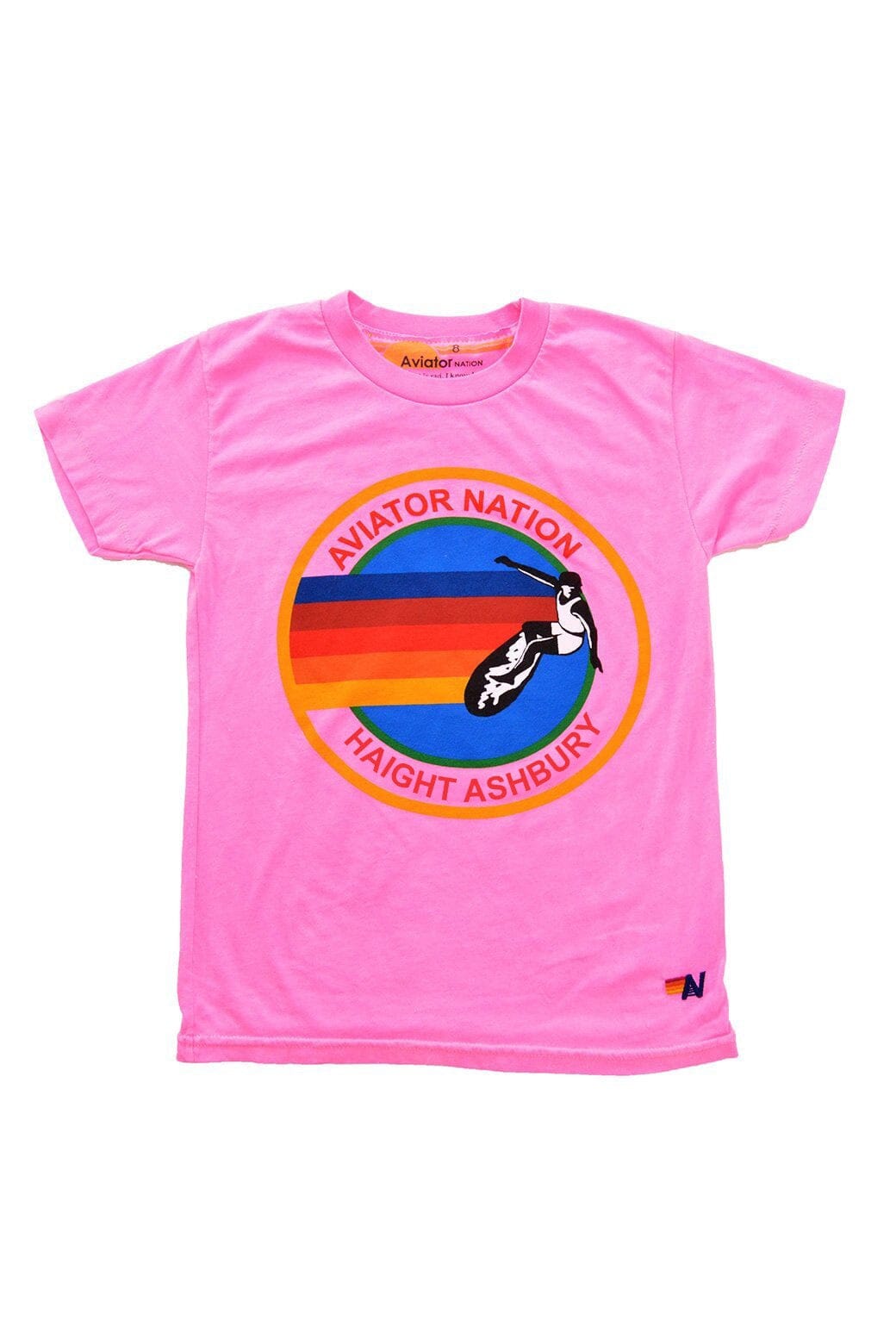 Classic KIDS AVIATOR NATION HAIGHT ASHBURY TEE - NEON PINK